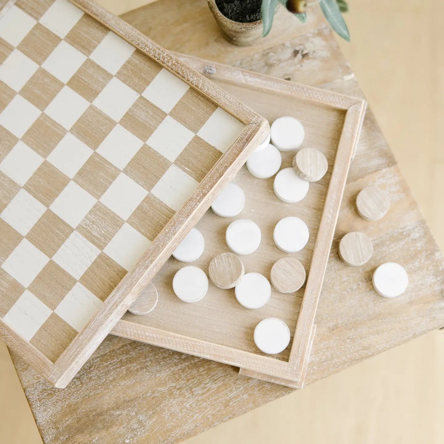 Coastal Wood Checker Board