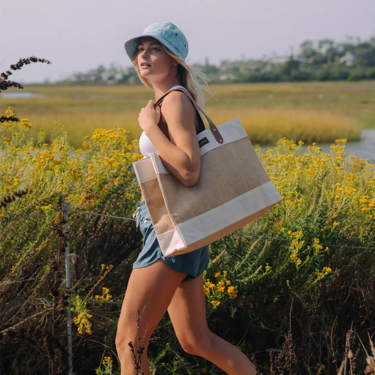 Jute Market Tote, Cream White