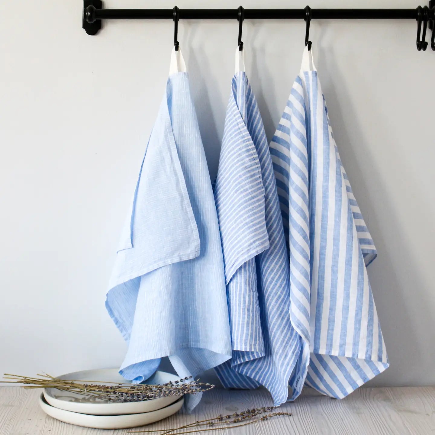 Tea Towel Set of 3 - Coastal Blue Stripe
