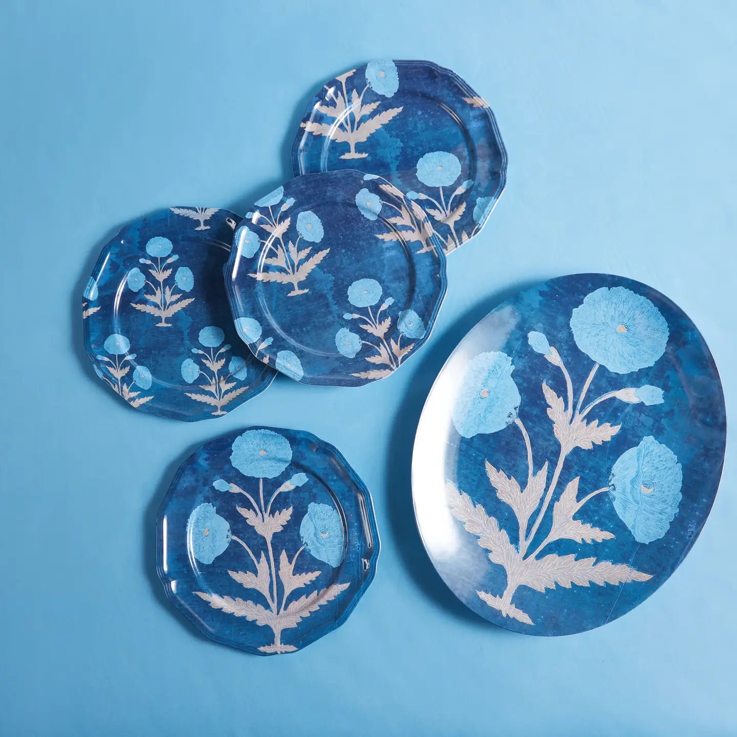 Poppy Blue Side Plates Set of Four