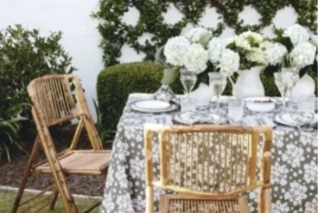 Linen Tablecloth in Summer Hydrangea