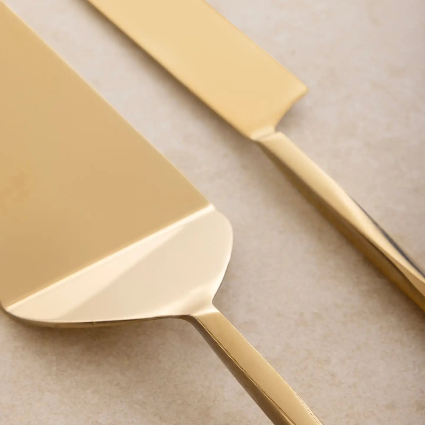 Gold Finish Cake Servers - Set of 2