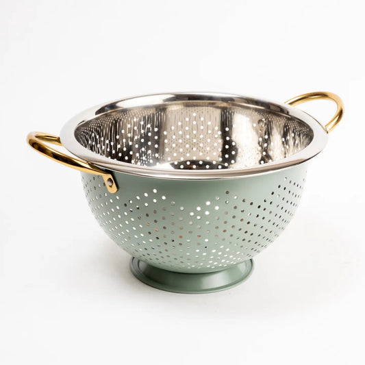 Sage Green Steel Colander