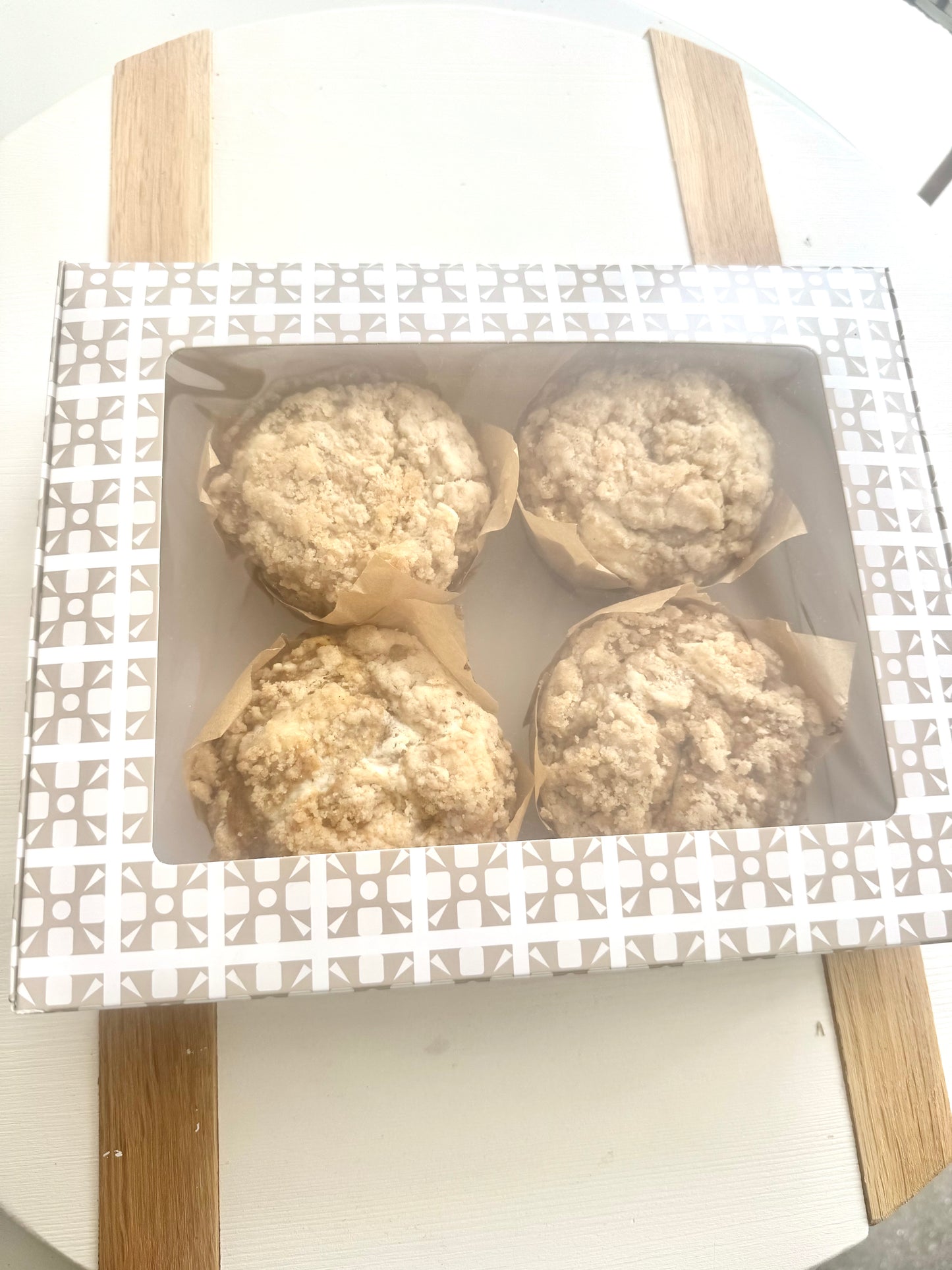 Tan and White Treat Boxes - Set of 5