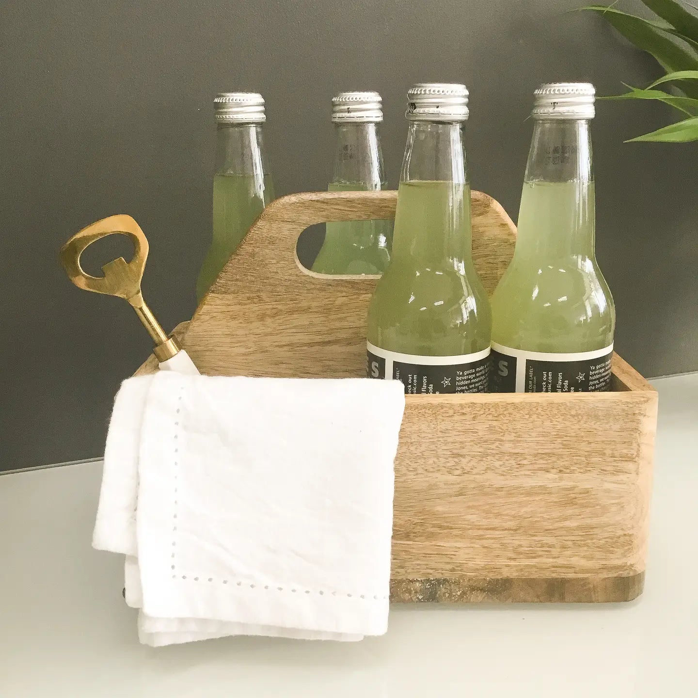 Bottle Opener w/ White Marble Handle