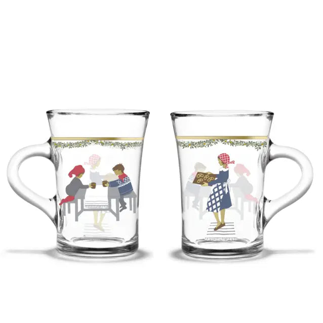 Hot Drink Holiday Glasses - Set of 2
