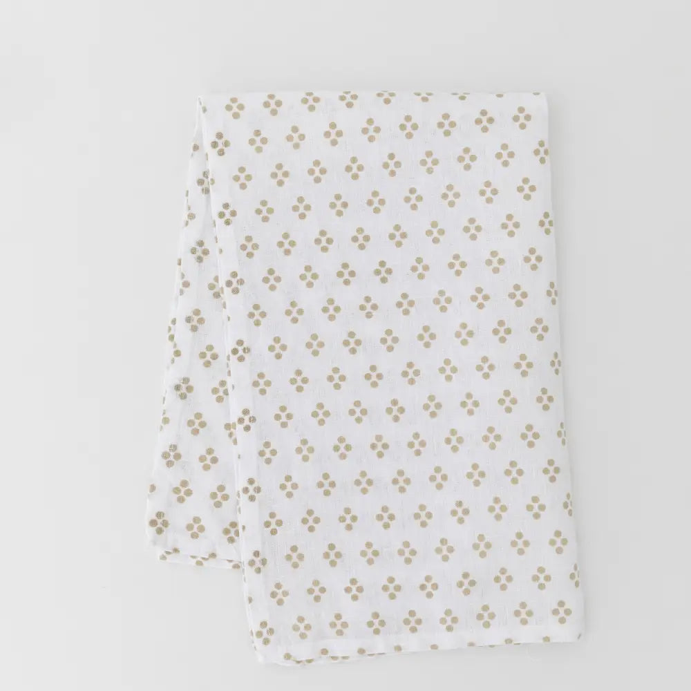 Oatmeal Vintage Dot Tea Towel