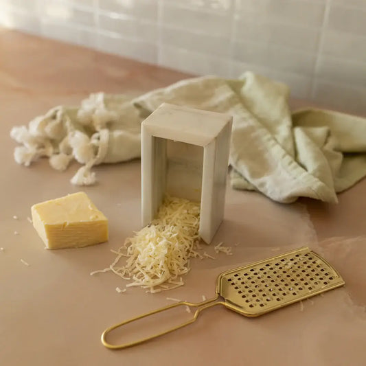 Elise Onyx Marble and Brass Cheese Grater