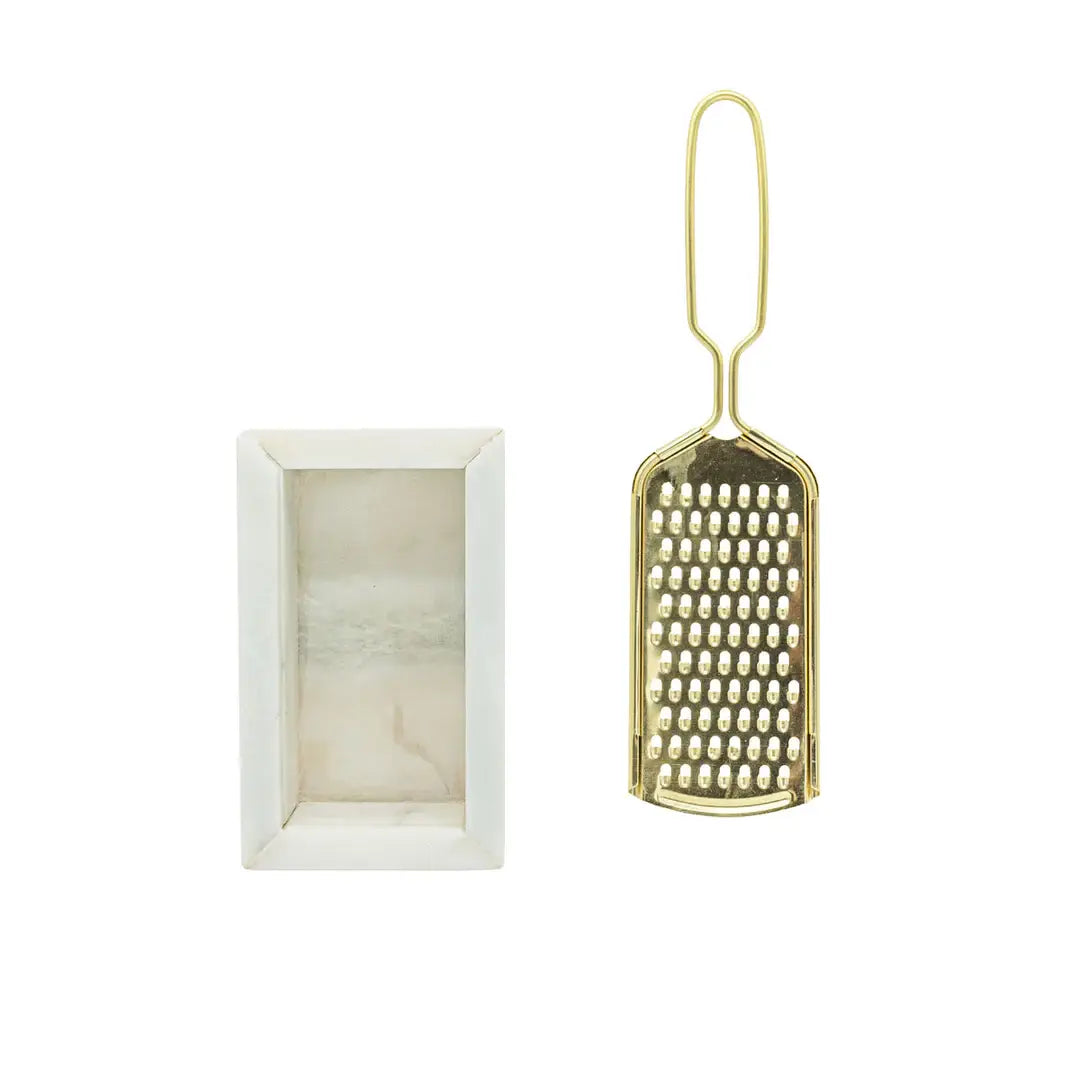 Elise Onyx Marble and Brass Cheese Grater