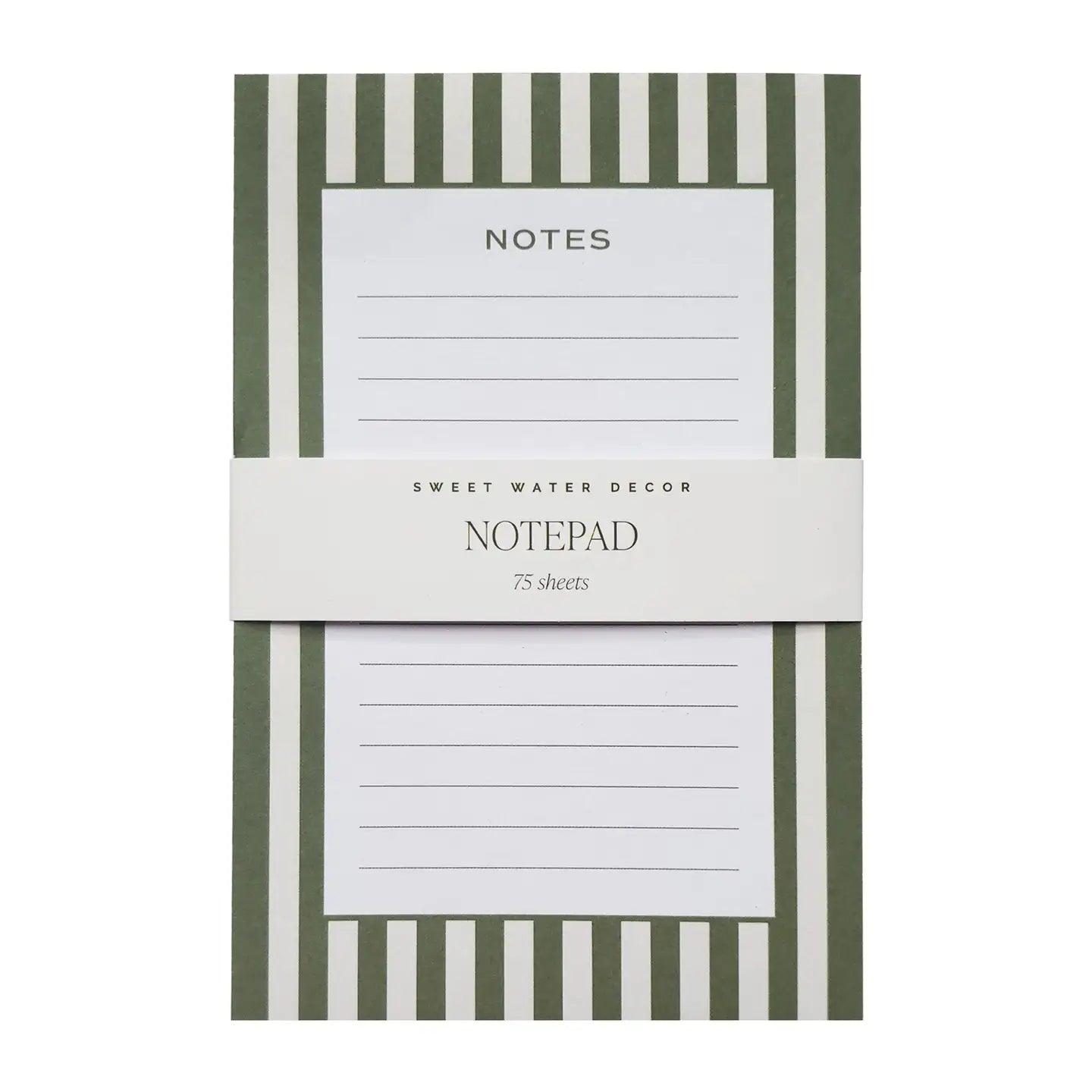 Green Striped Notepad