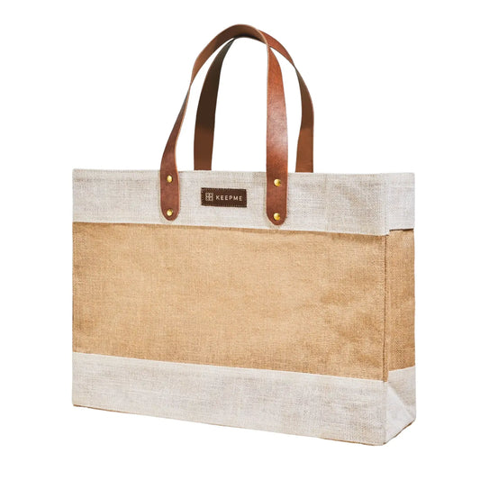 Jute Market Tote, Cream White