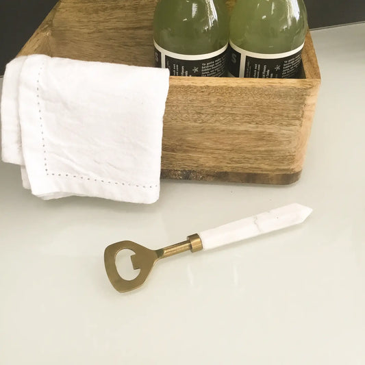 Bottle Opener w/ White Marble Handle