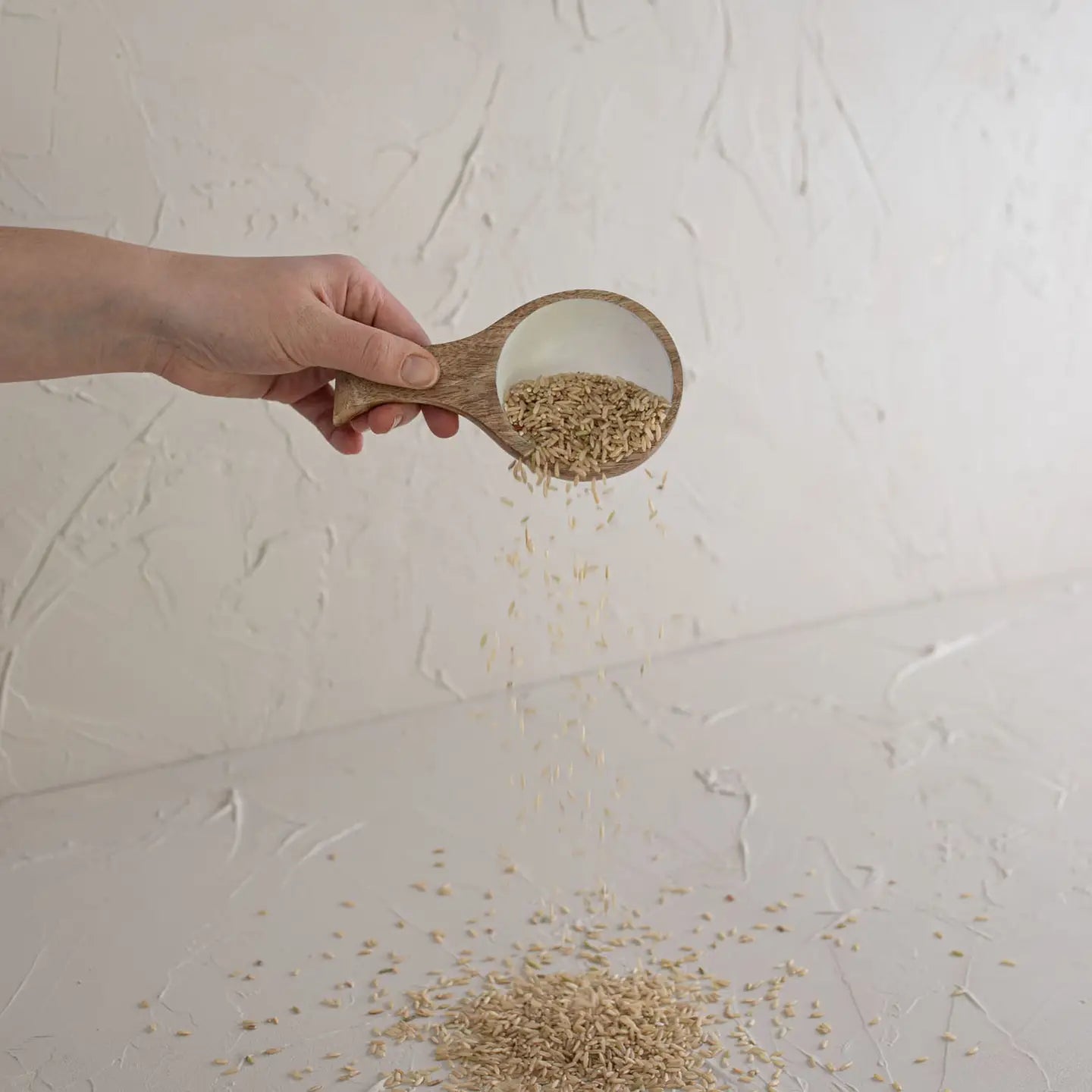 White Kitchen Scoop - Wood