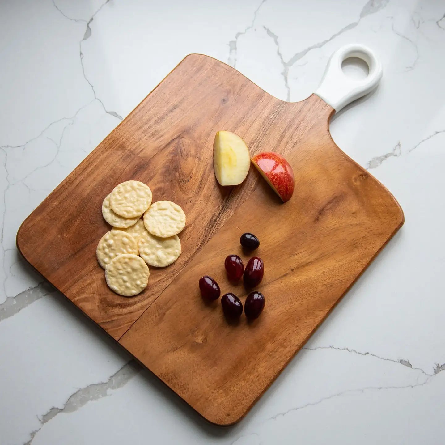 Wood+White Collection Acacia Wood Square Charcuterie Board