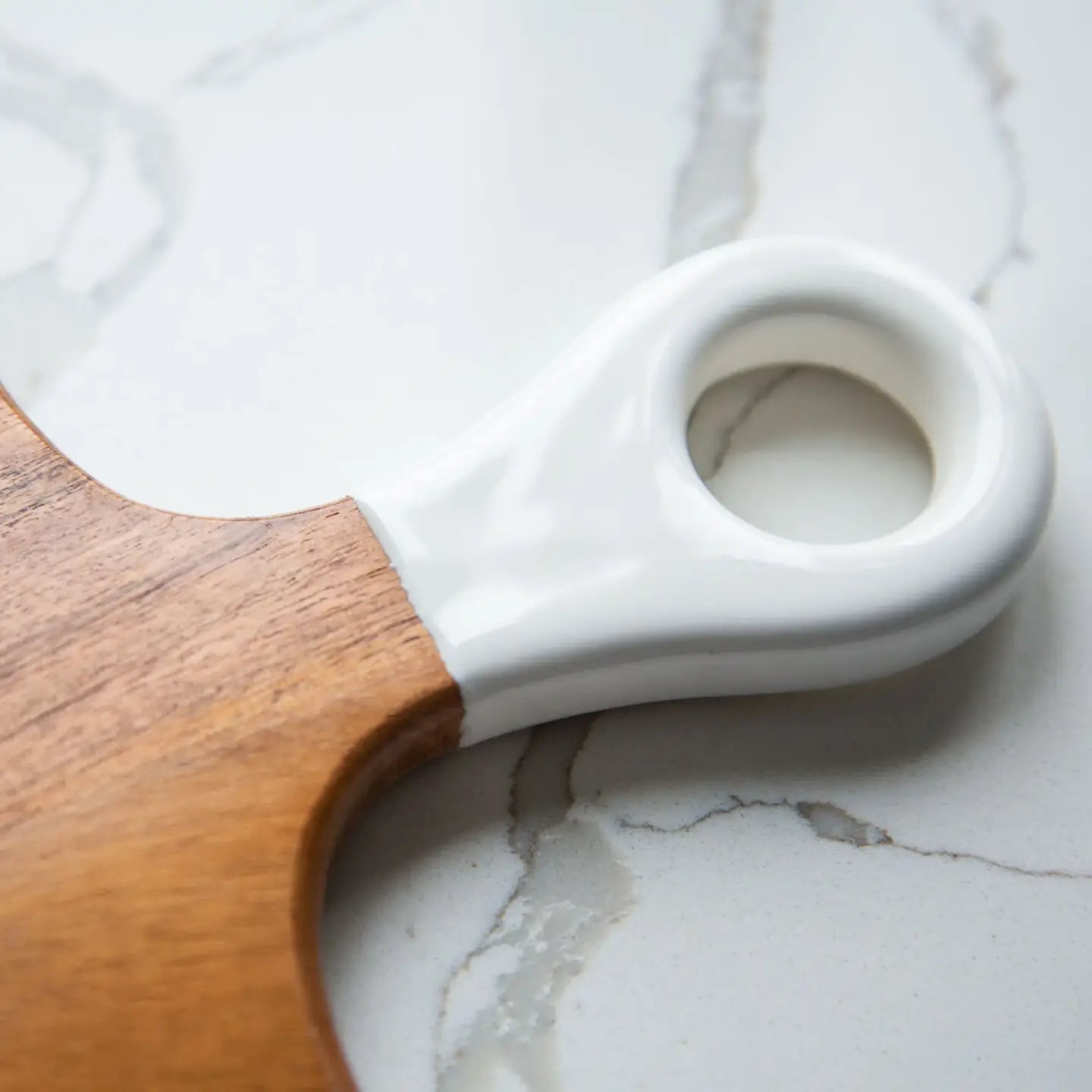 Wood+White Collection Acacia Wood Square Charcuterie Board