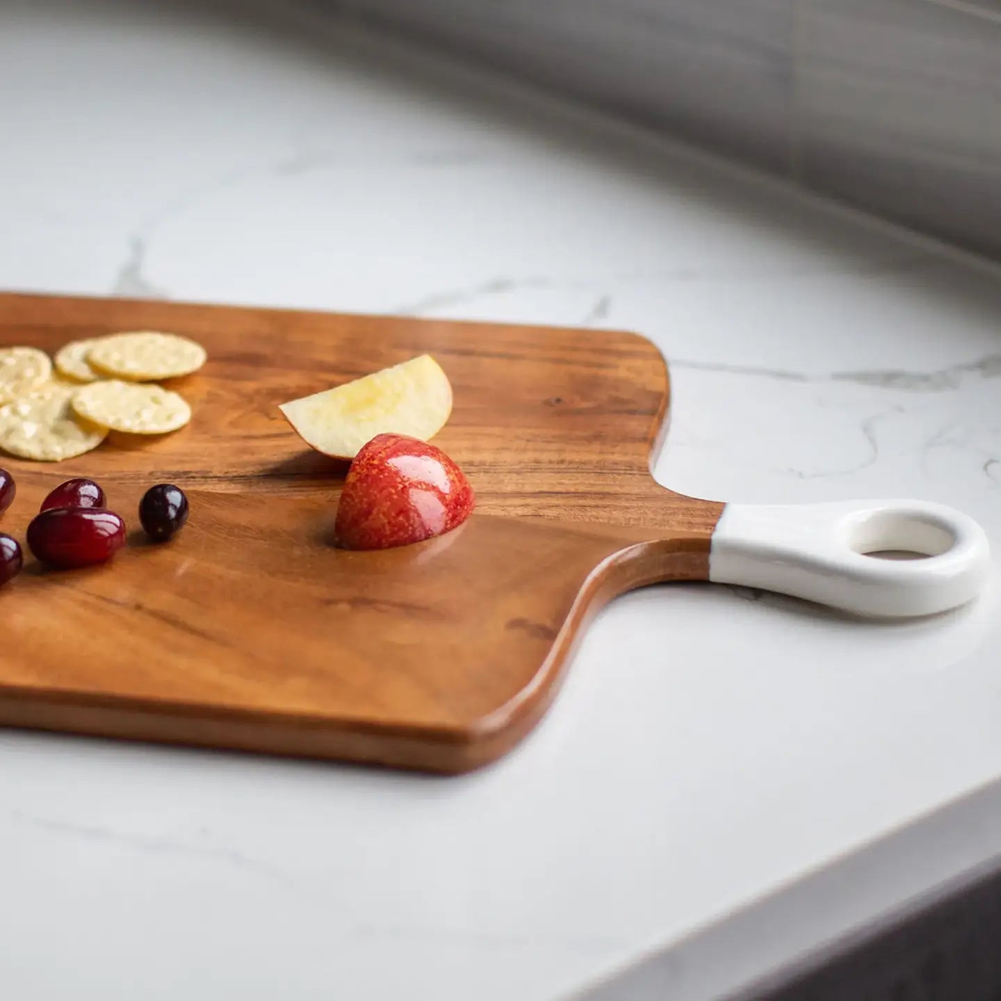 Wood+White Collection Acacia Wood Square Charcuterie Board