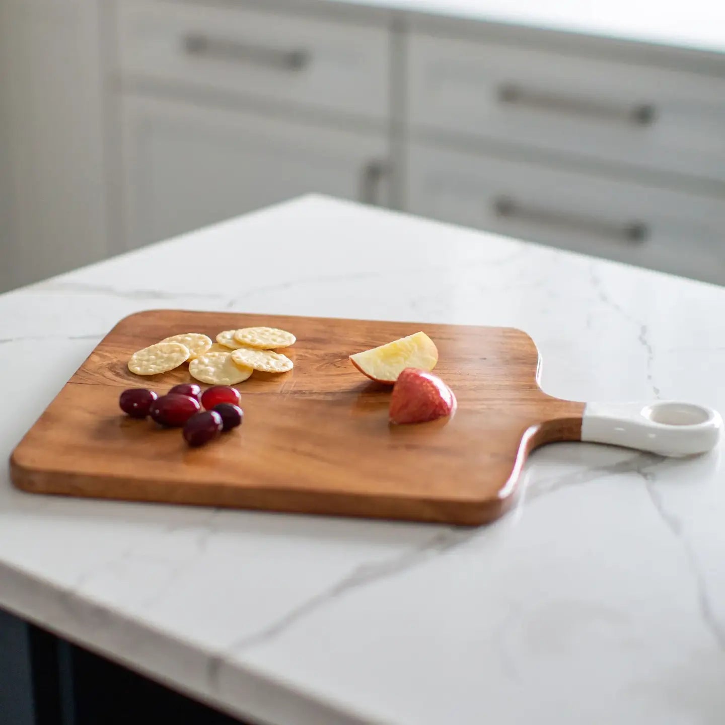 Wood+White Collection Acacia Wood Square Charcuterie Board